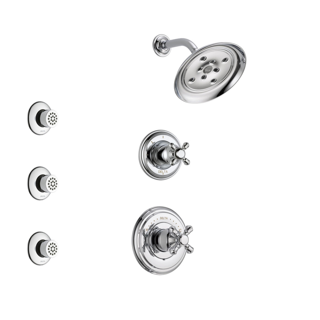 Chrome Finish Shower System with Control Handle, 3-Setting Diverter, Showerhead-8