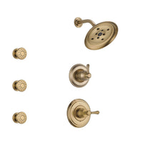 Load image into Gallery viewer, Champagne Bronze Finish Shower System with Control Handle, 3-Setting Diverter, Showerhead-10